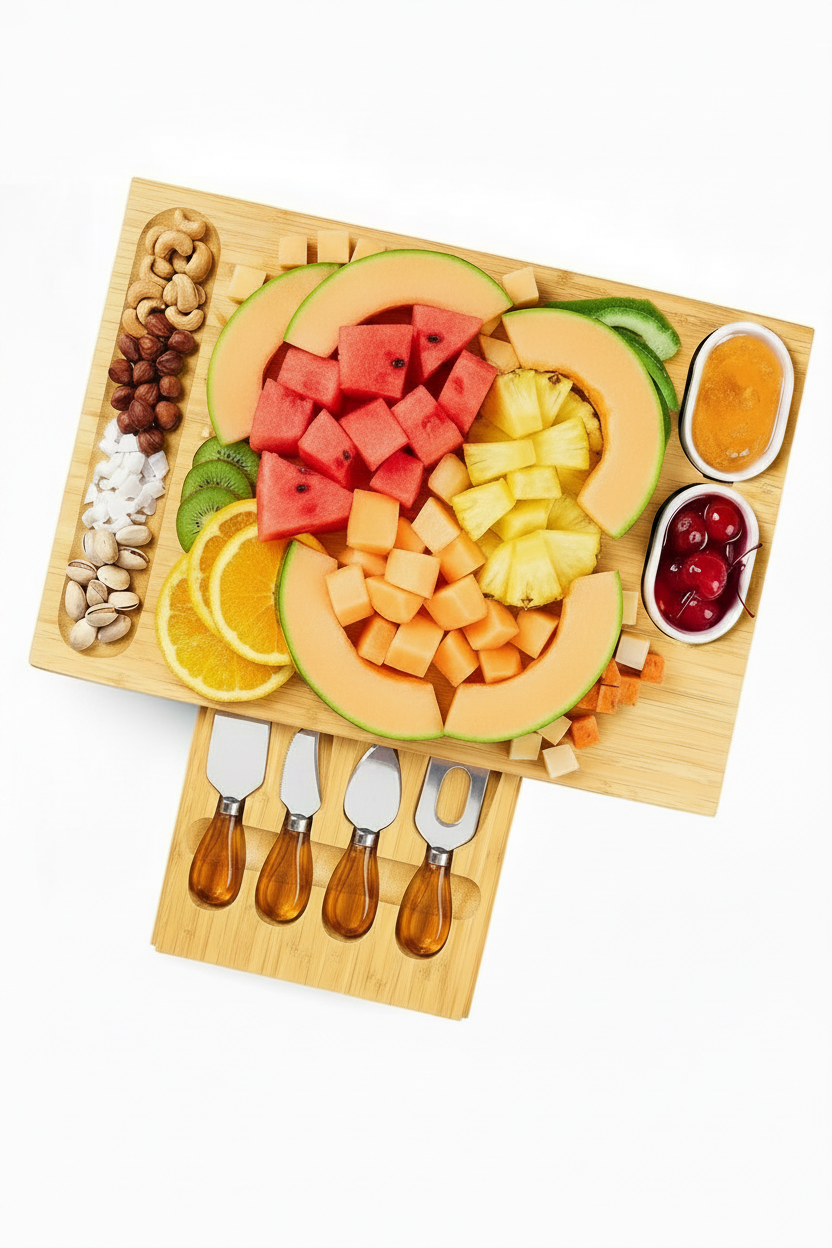Charcuterie Board with Cheese Knife Set